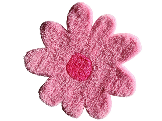 Hand-Tufted Pink Flower Rug