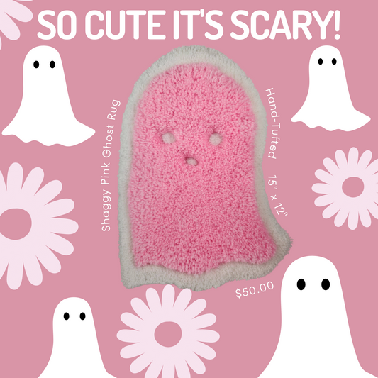 Shaggy Pink Ghost Rug