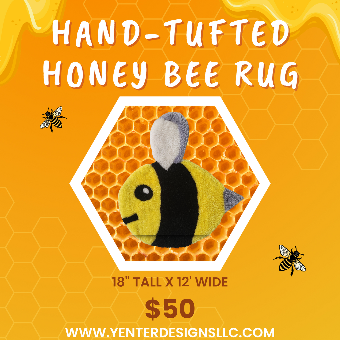 Honey Bee Hand-Tufted Rug