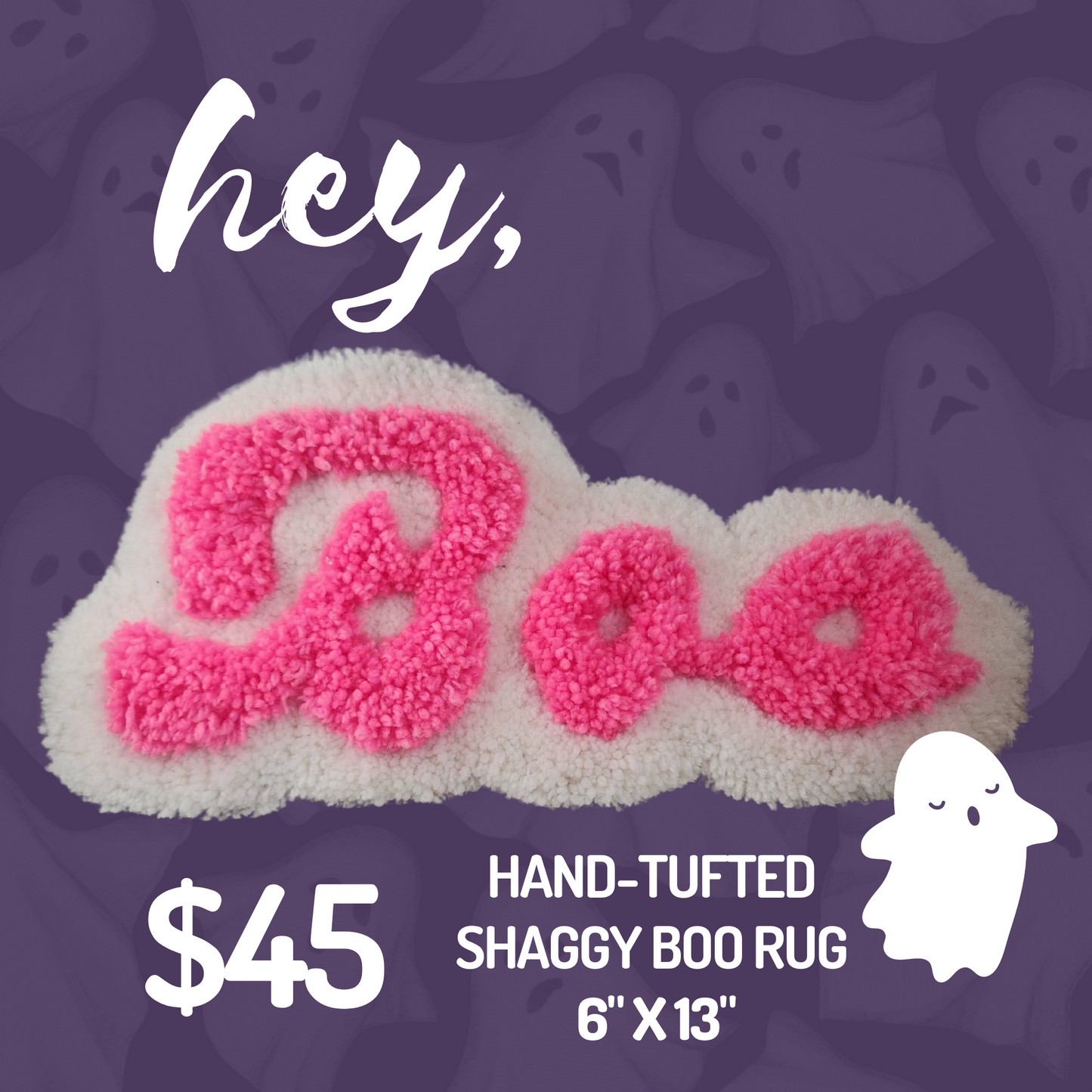 Shaggy Pink Boo Rug