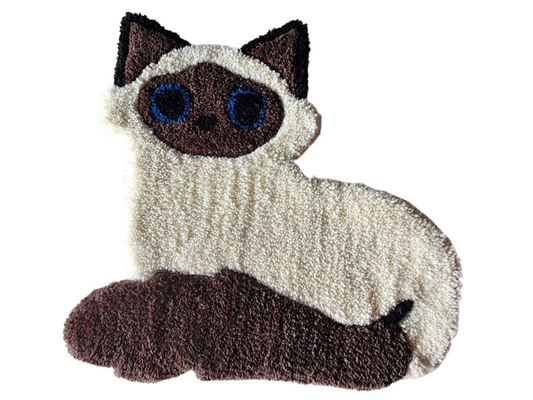 Hand-Tufted Siamese Cat Rug